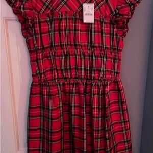 J.Crew Red Tartan Plaid Dress